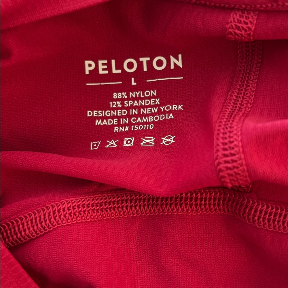 Peloton Tank Top Red Nylon Wicking Cycling Fitness Gym Men's Size Large Active — image 4 of 6
